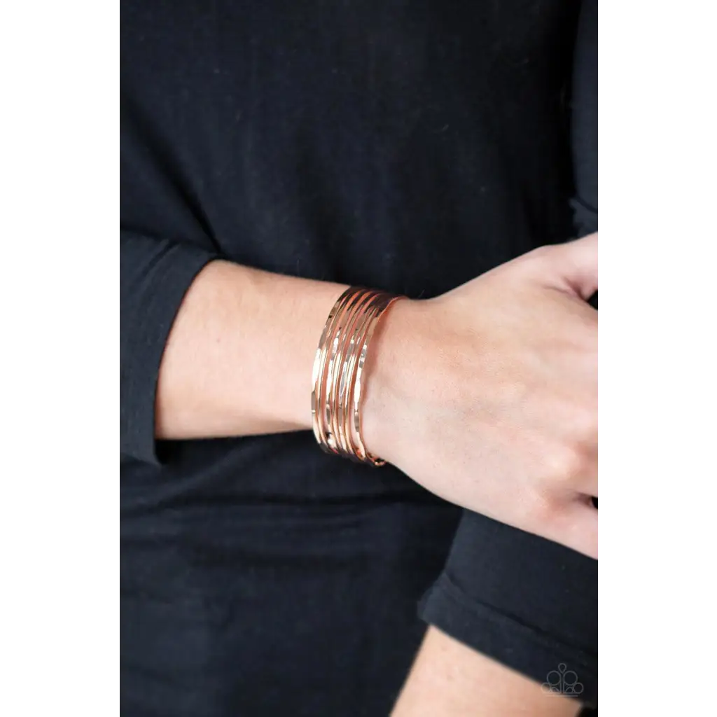 Timelessly Textured - Rose Gold Bracelet - Deb's Jazzy Jems