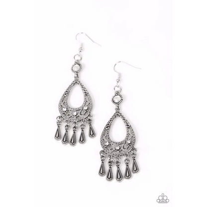 Viva la DIVA - White Earrings - Earrings